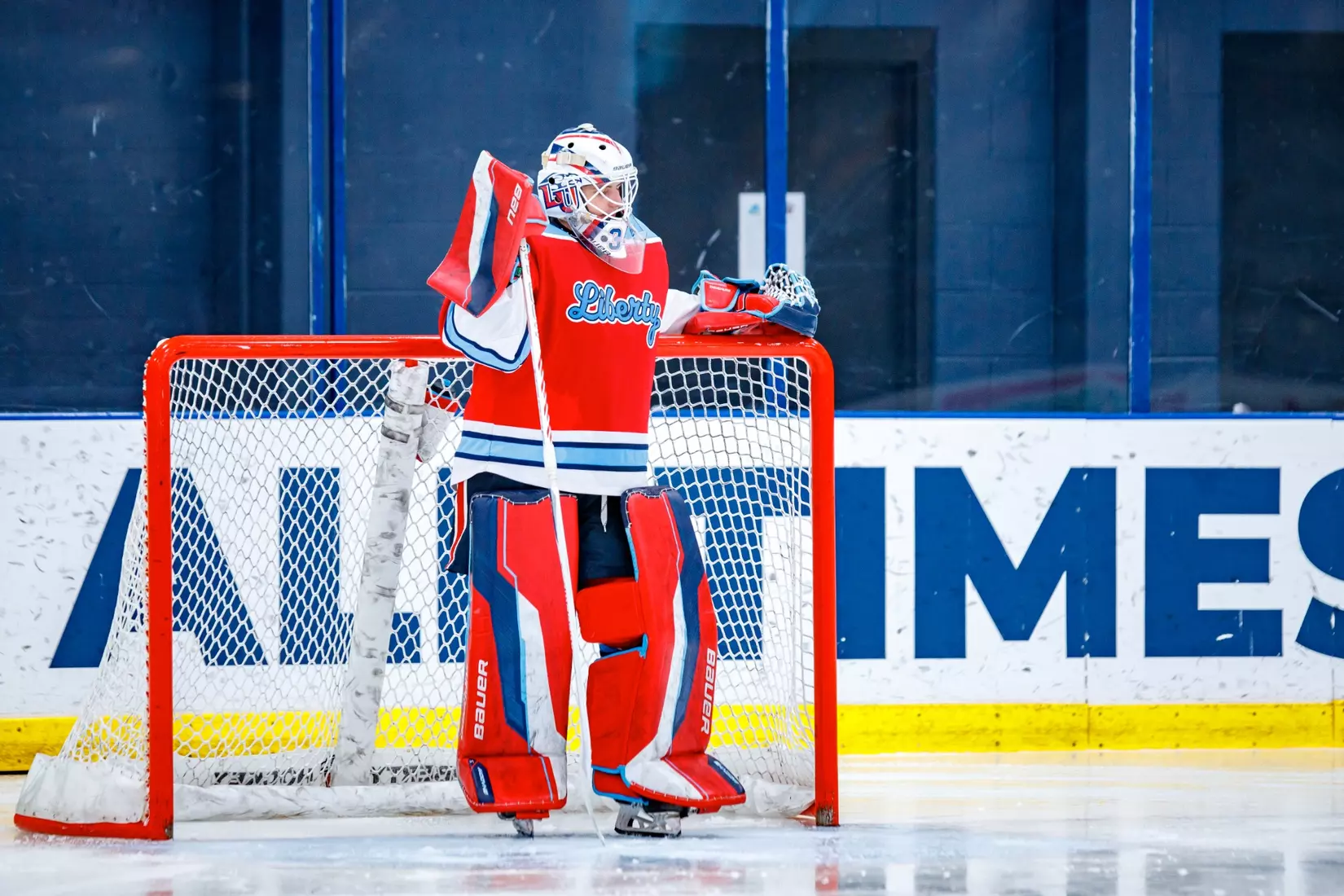 Liberty University’s Mens D3 Hockey team plays Stevenson on 27 September, 2025. (Photo by Ethan Smith)