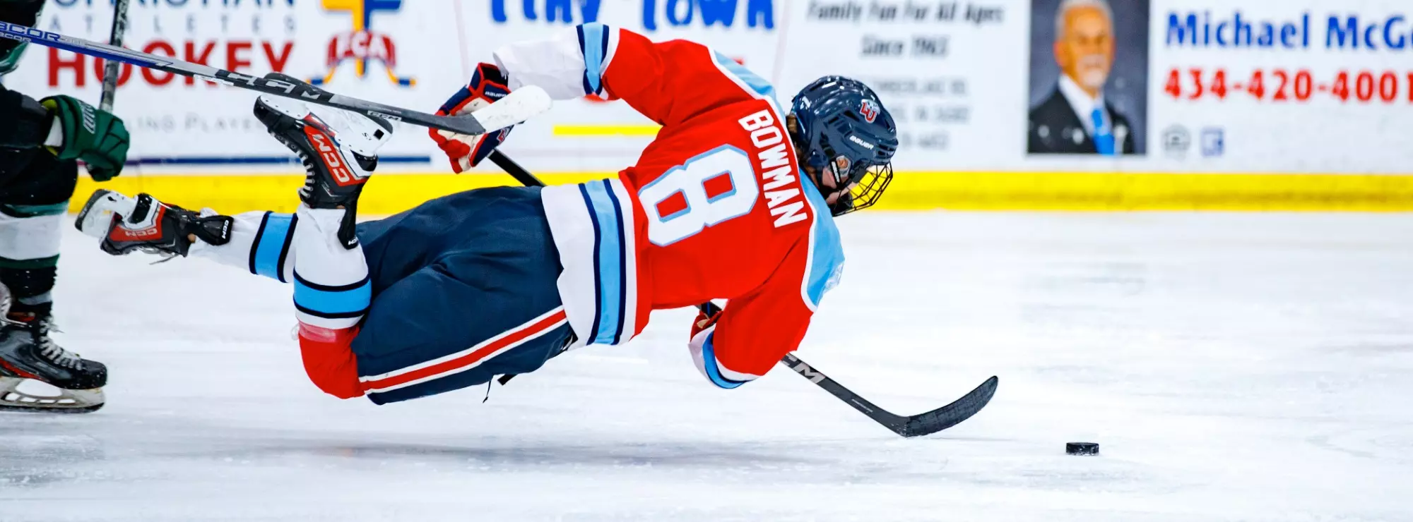 Liberty University’s Mens D3 Hockey team plays Stevenson on 27 September, 2025. (Photo by Ethan Smith)