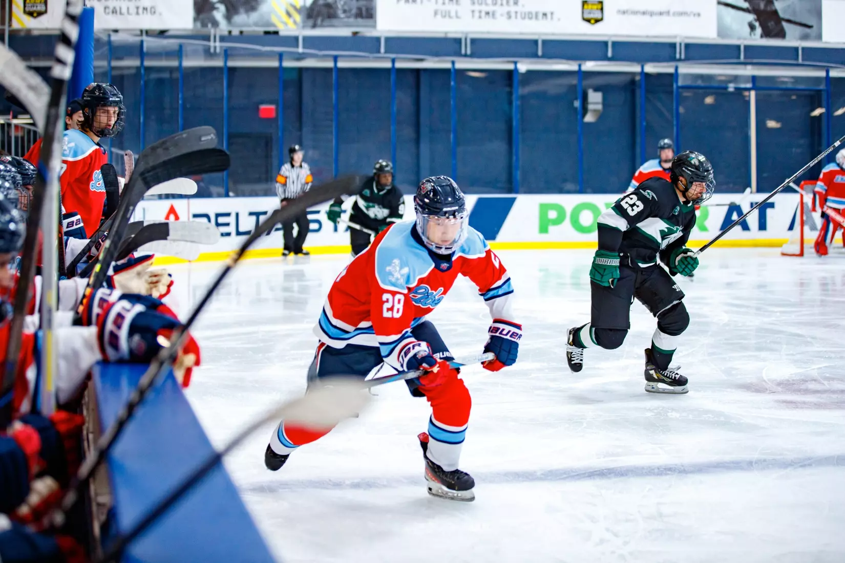 Liberty University’s Mens D3 Hockey team plays Stevenson on 27 September, 2025. (Photo by Ethan Smith)