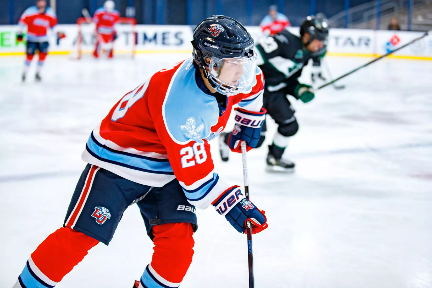 Liberty University’s Mens D3 Hockey team plays Stevenson on 27 September, 2025. (Photo by Ethan Smith)