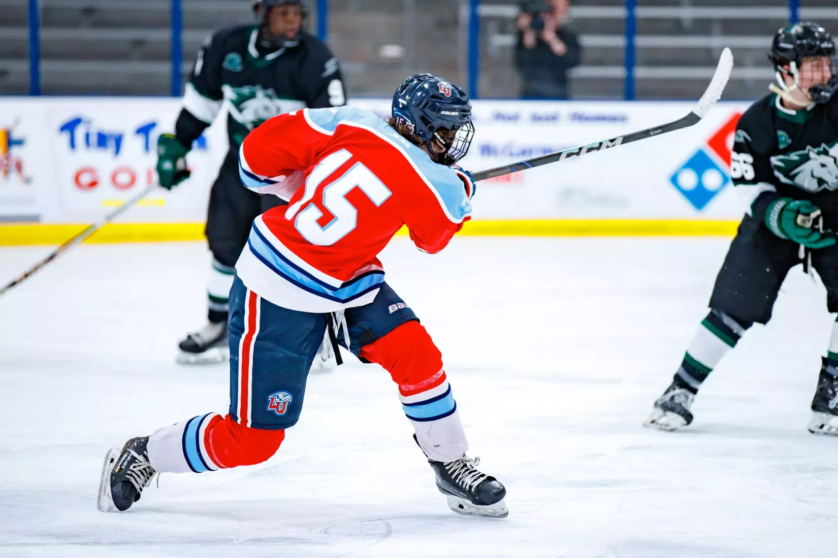 Liberty University’s Mens D3 Hockey team plays Stevenson on 27 September, 2025. (Photo by Ethan Smith)