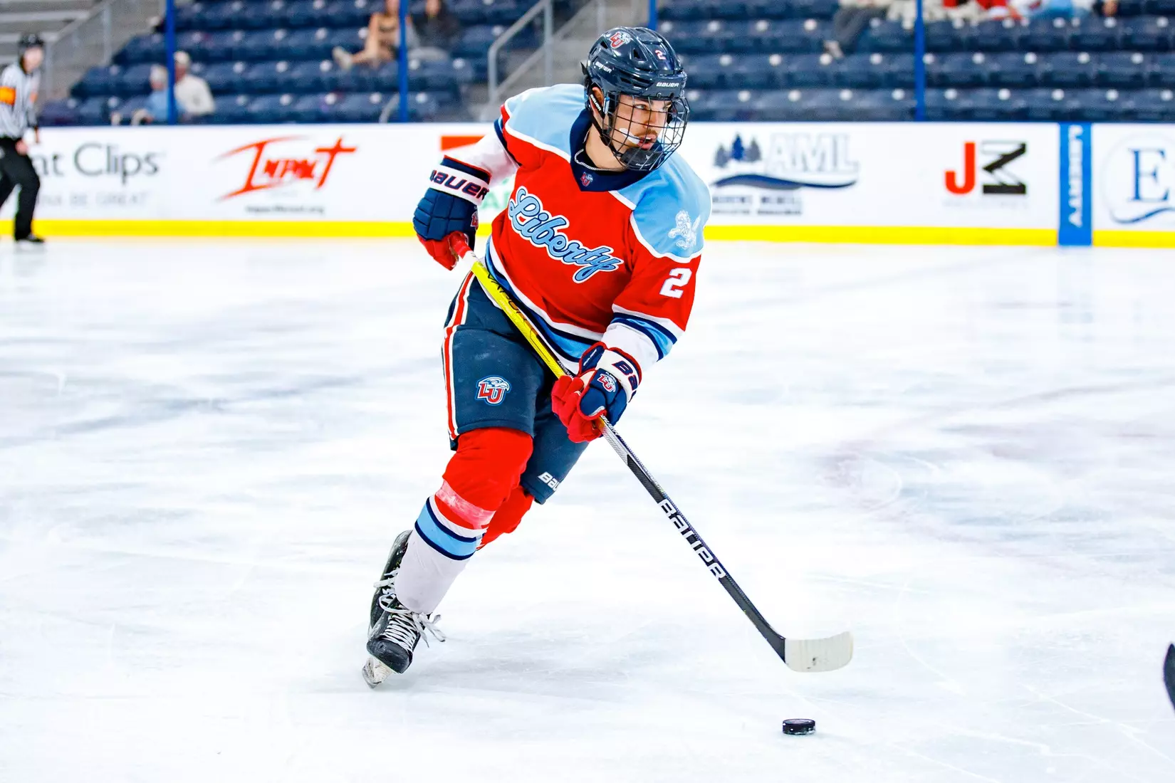 Liberty University’s Mens D3 Hockey team plays Stevenson on 27 September, 2025. (Photo by Ethan Smith)