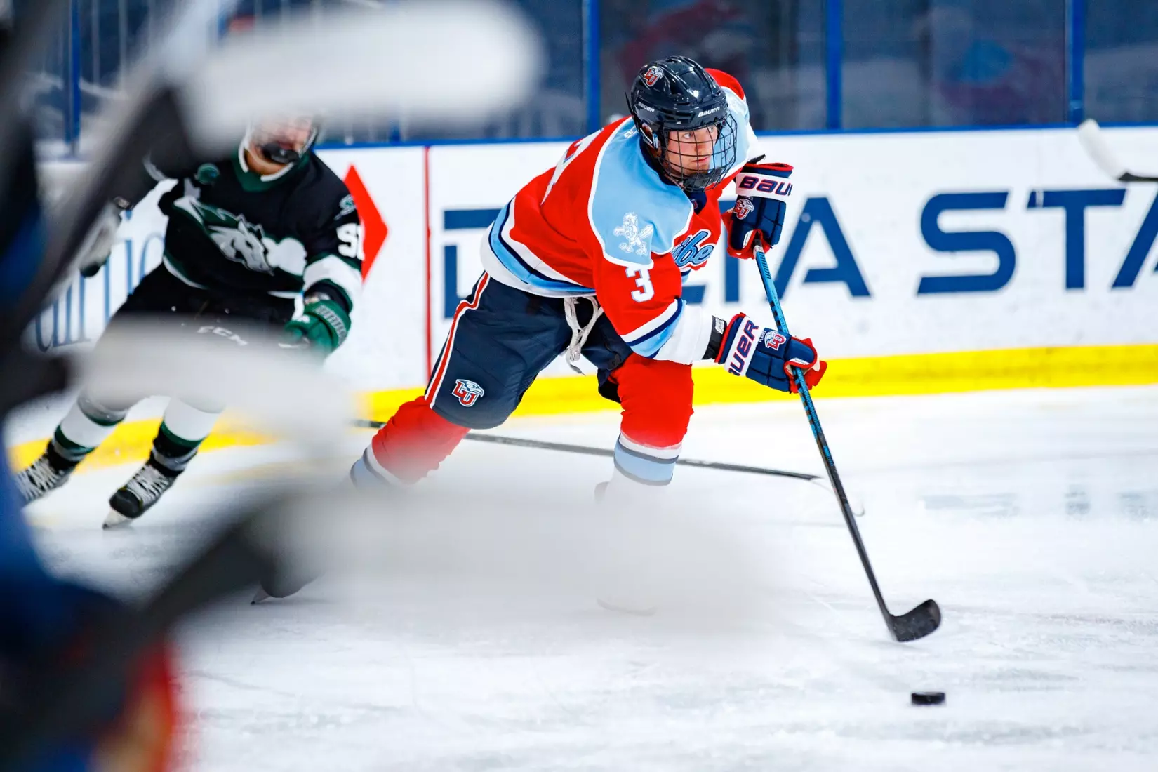 Liberty University’s Mens D3 Hockey team plays Stevenson on 27 September, 2025. (Photo by Ethan Smith)
