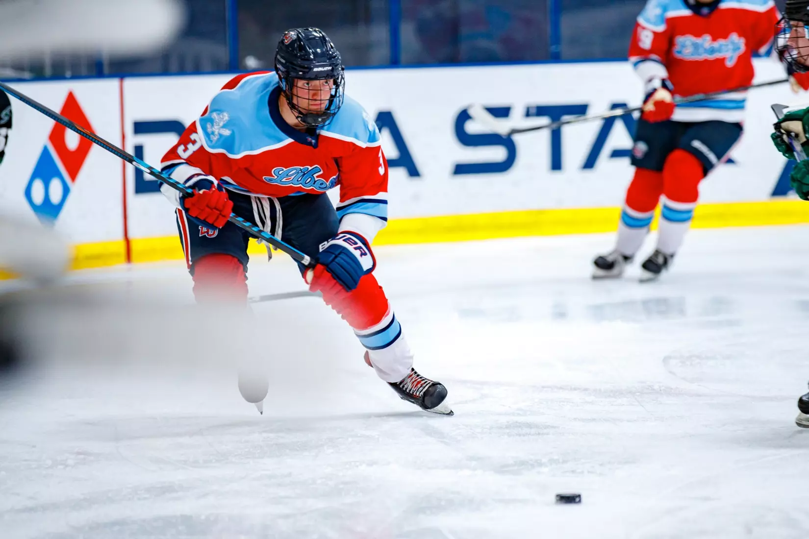 Liberty University’s Mens D3 Hockey team plays Stevenson on 27 September, 2025. (Photo by Ethan Smith)