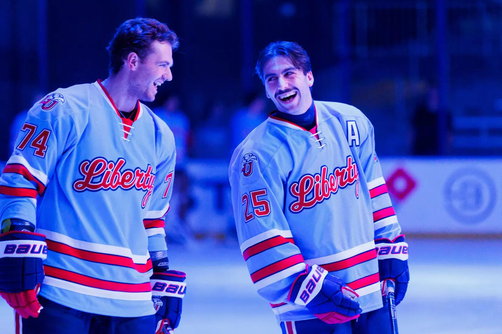 The Men’s D1 Hockey team takes on West Chester for the season opener in the Lahaye Ice Center on September 5th, 2025. (Photo by Grace Greer)