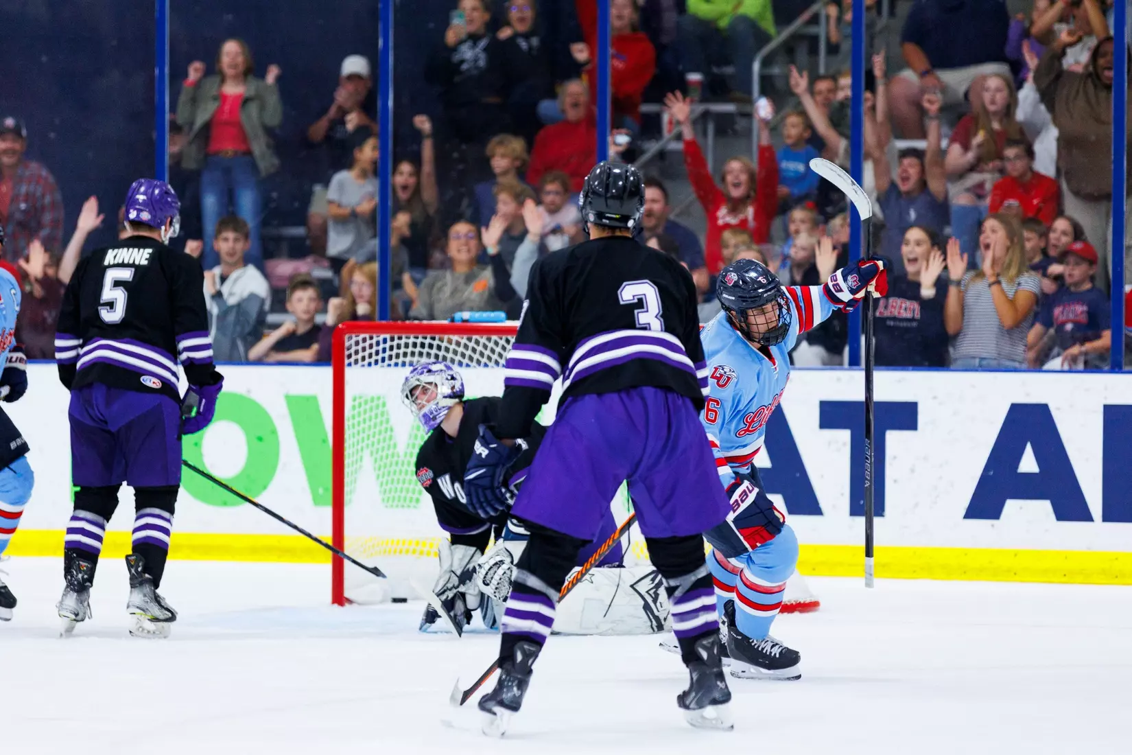 The Men’s D1 Hockey team takes on West Chester for the season opener in the Lahaye Ice Center on September 5th, 2025. (Photo by Grace Greer)