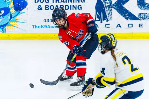 Women's D1 Hockey team takes on the University of Michigan in the Lahaye Ice Center on January 17, 2026 (Photo by Simon Barbre)