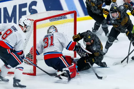 Konrad Kausch in goal vs. Adrian