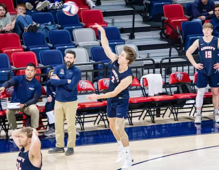 DI men's volleyball setter Josh Culpepper serves