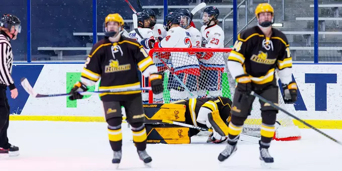 DII men's hockey celebration vs. Rowan