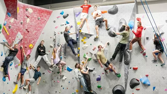Climbing team at LaHaye Rockwall