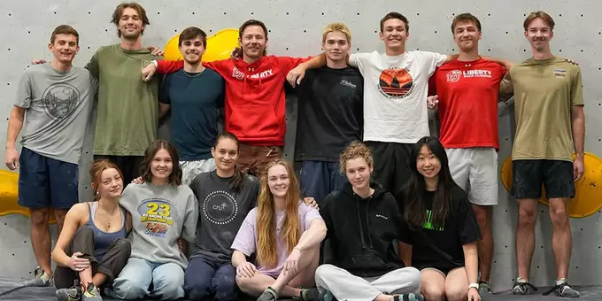 Liberty's men's and women's climbing teams