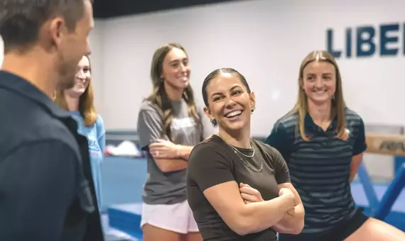 Gymnastics staff, student-athletes meet Shawn Johnson