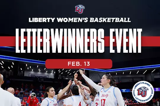 Letterwinners Event Women's Basketball February 13, 2027 Graphic