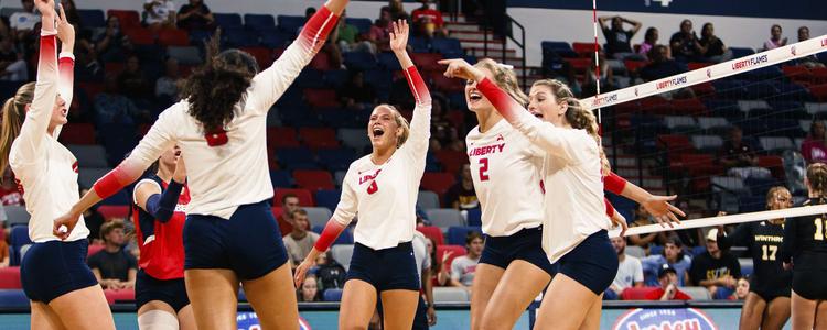 Liberty Wins 4th Straight, Rallies for 5-Set Win at UC San Diego Image
