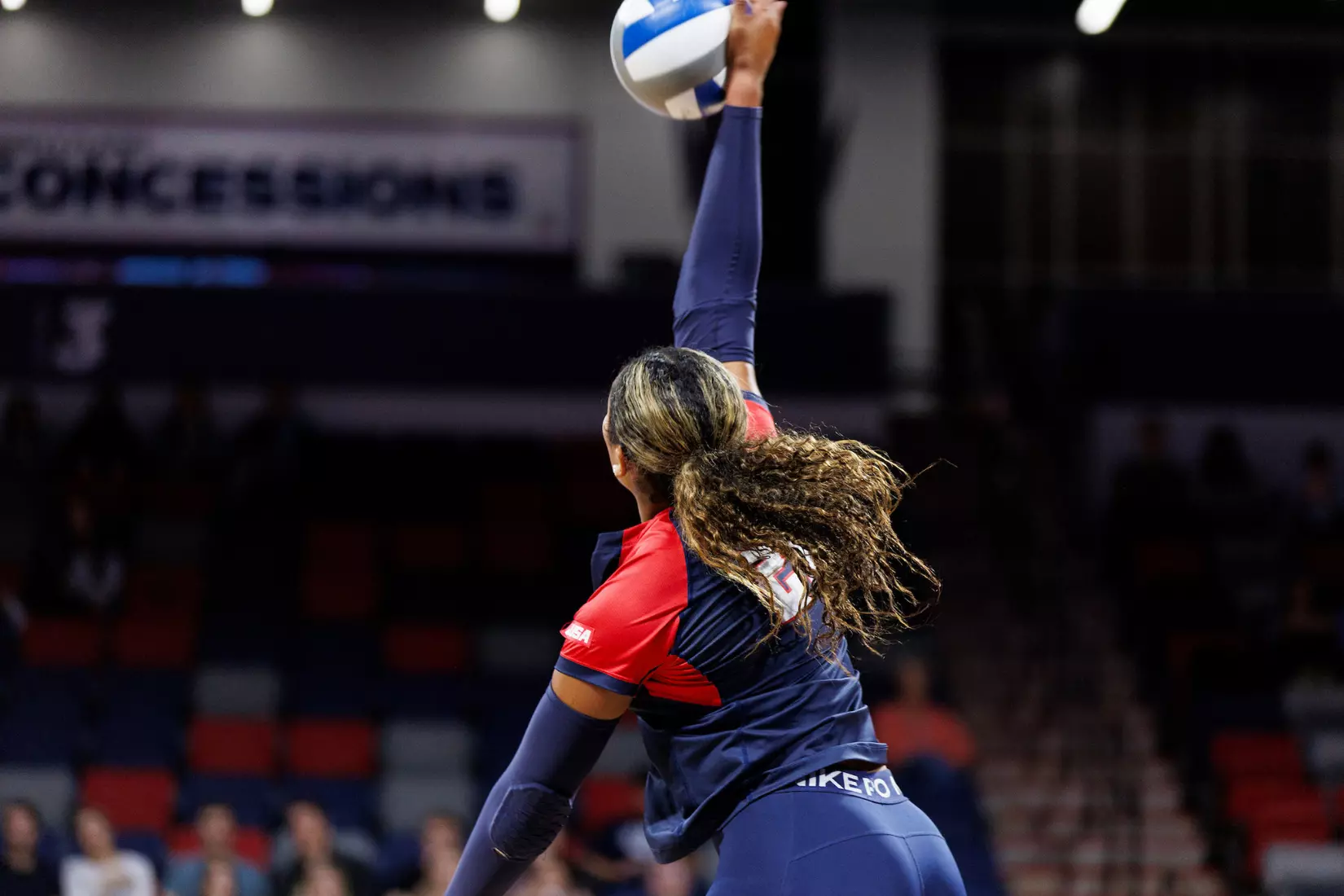The Liberty University Women’s Volleyball team takes on the Florida International University Panthers at Liberty Arena on October 21, 2023 (Photo by: Chase Gyles)