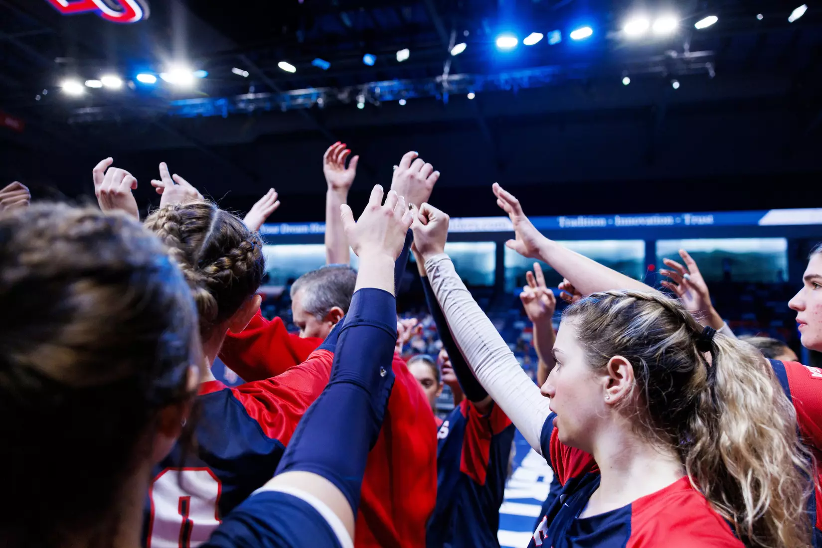The Liberty University Women’s Volleyball team takes on the Florida International University Panthers at Liberty Arena on October 21, 2023 (Photo by: Chase Gyles)