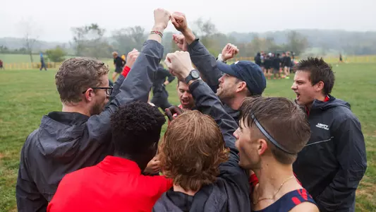 Men's XC Team Huddle at 2023 Pre-Nationals