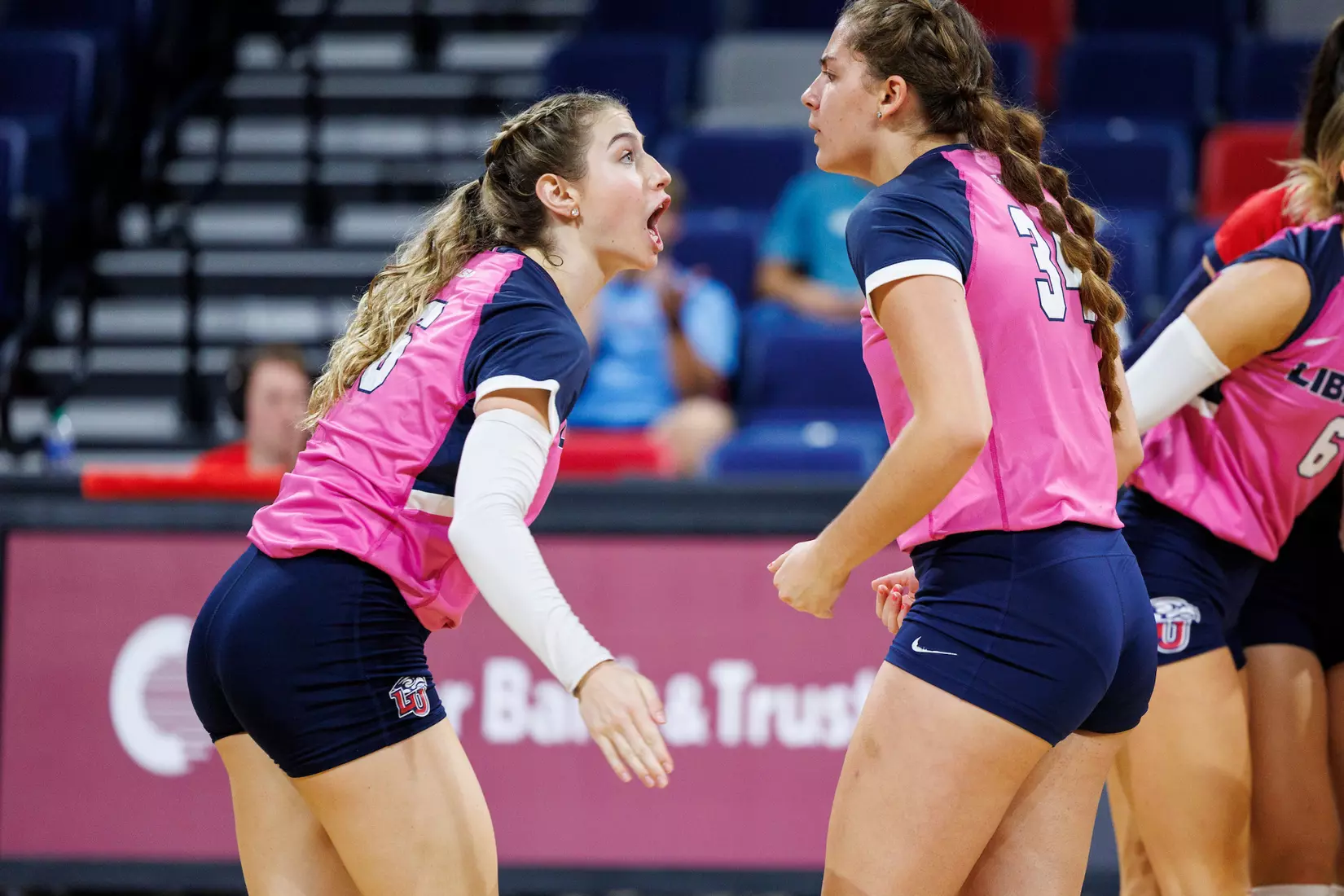 Liberty University’s Women’s Volleyball team takes on the Western Kentucky University Hilltoppers in the Liberty Arena on October 04, 2023 (Photo by: Chase Gyles)