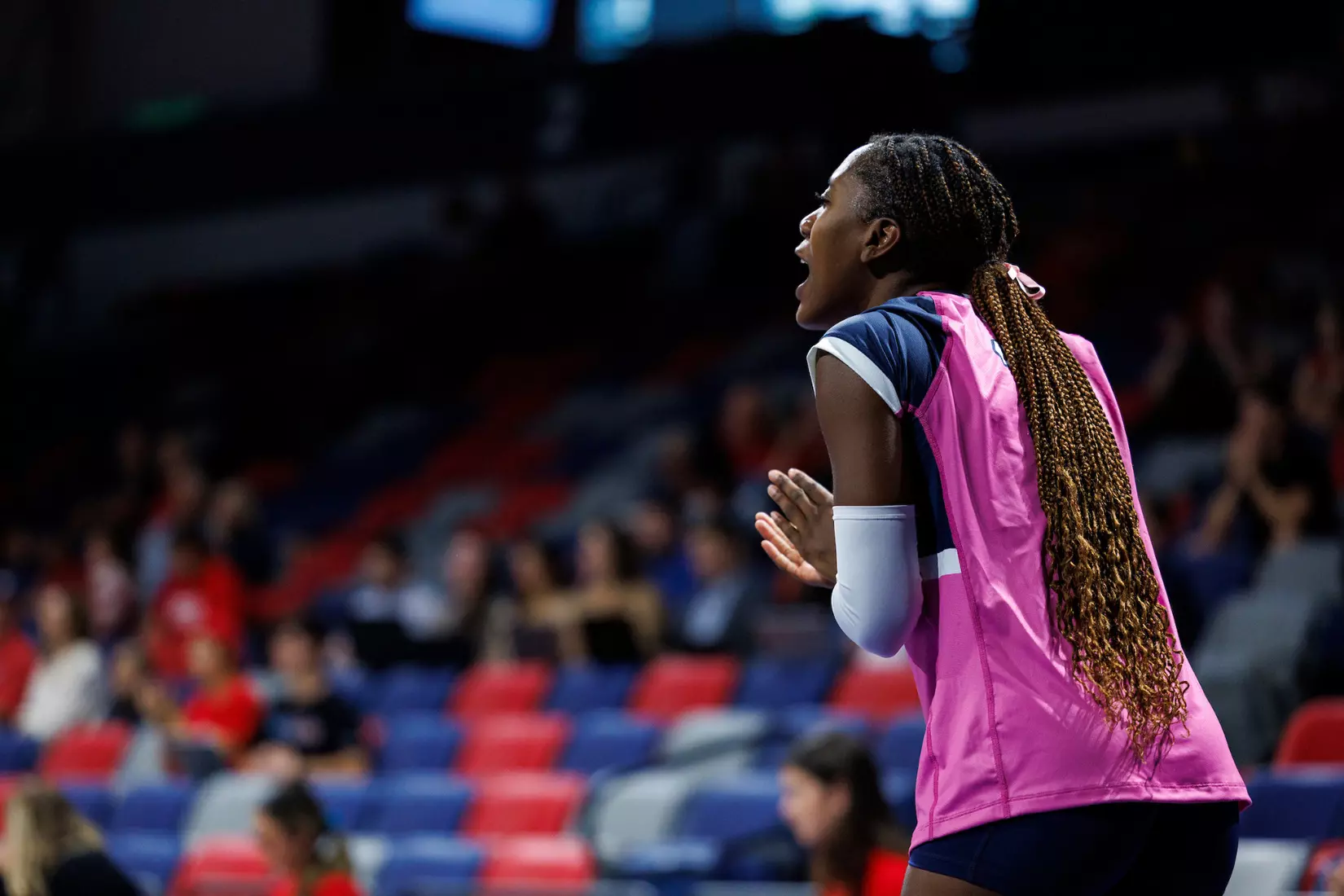Liberty University’s Women’s Volleyball team takes on the Western Kentucky University Hilltoppers in the Liberty Arena on October 04, 2023 (Photo by: Chase Gyles)