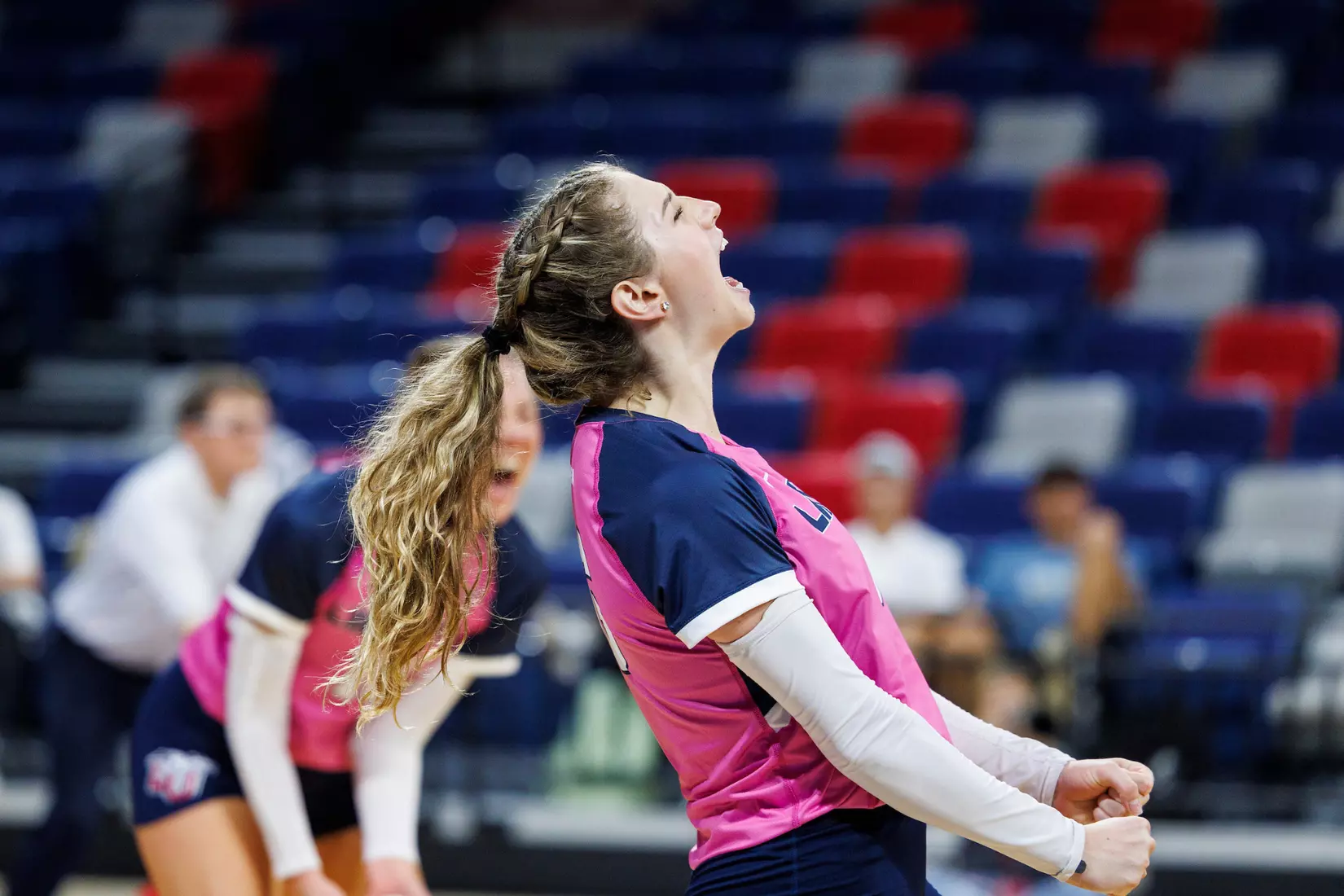 Liberty University’s Women’s Volleyball team takes on the Western Kentucky University Hilltoppers in the Liberty Arena on October 04, 2023 (Photo by: Chase Gyles)