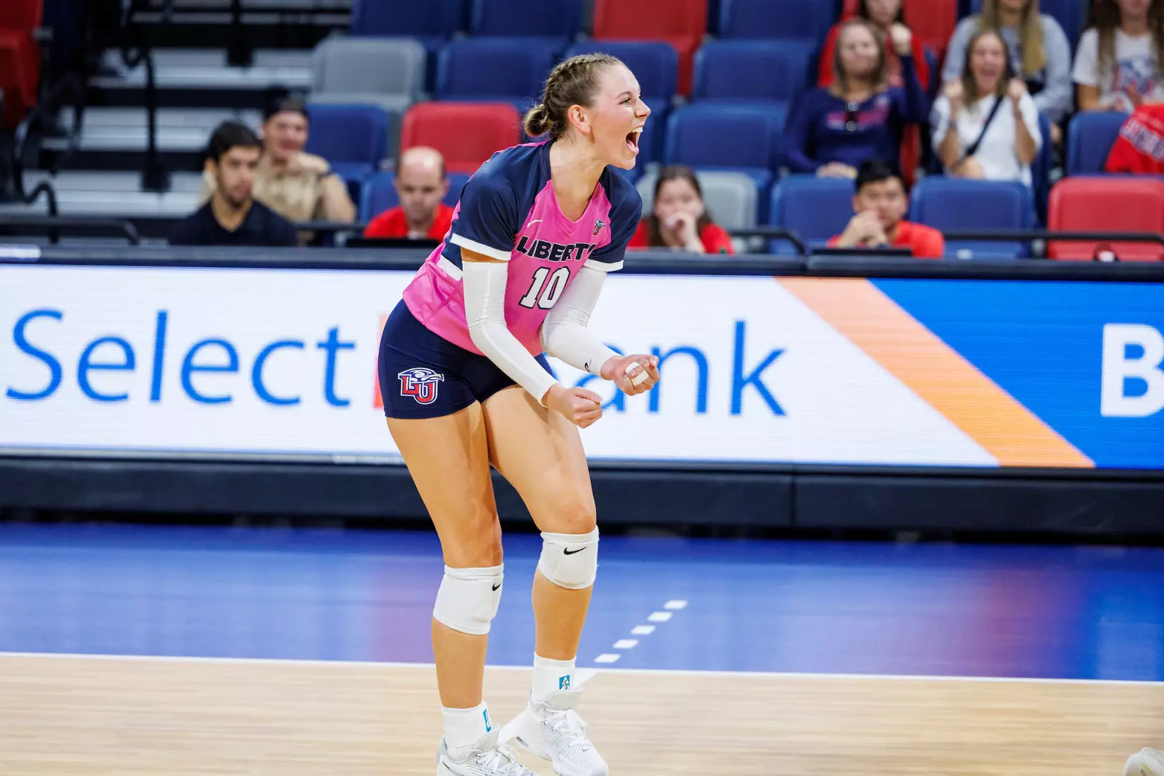 Liberty University’s Women’s Volleyball team takes on the Western Kentucky University Hilltoppers in the Liberty Arena on October 04, 2023 (Photo by: Chase Gyles)