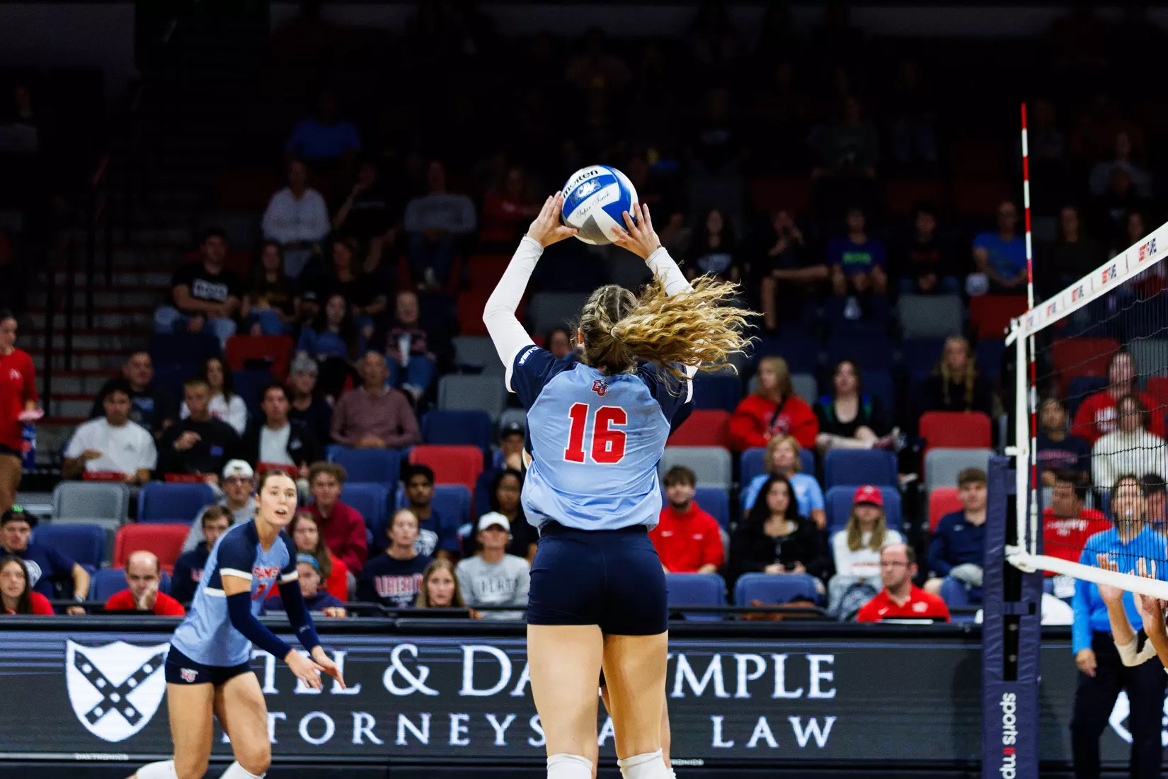 Liberty University's Women's Volleyball team takes on the New Mexico State Aggies at the Liberty Area on October 07, 2023. (Photo by: Jessie Jordan)