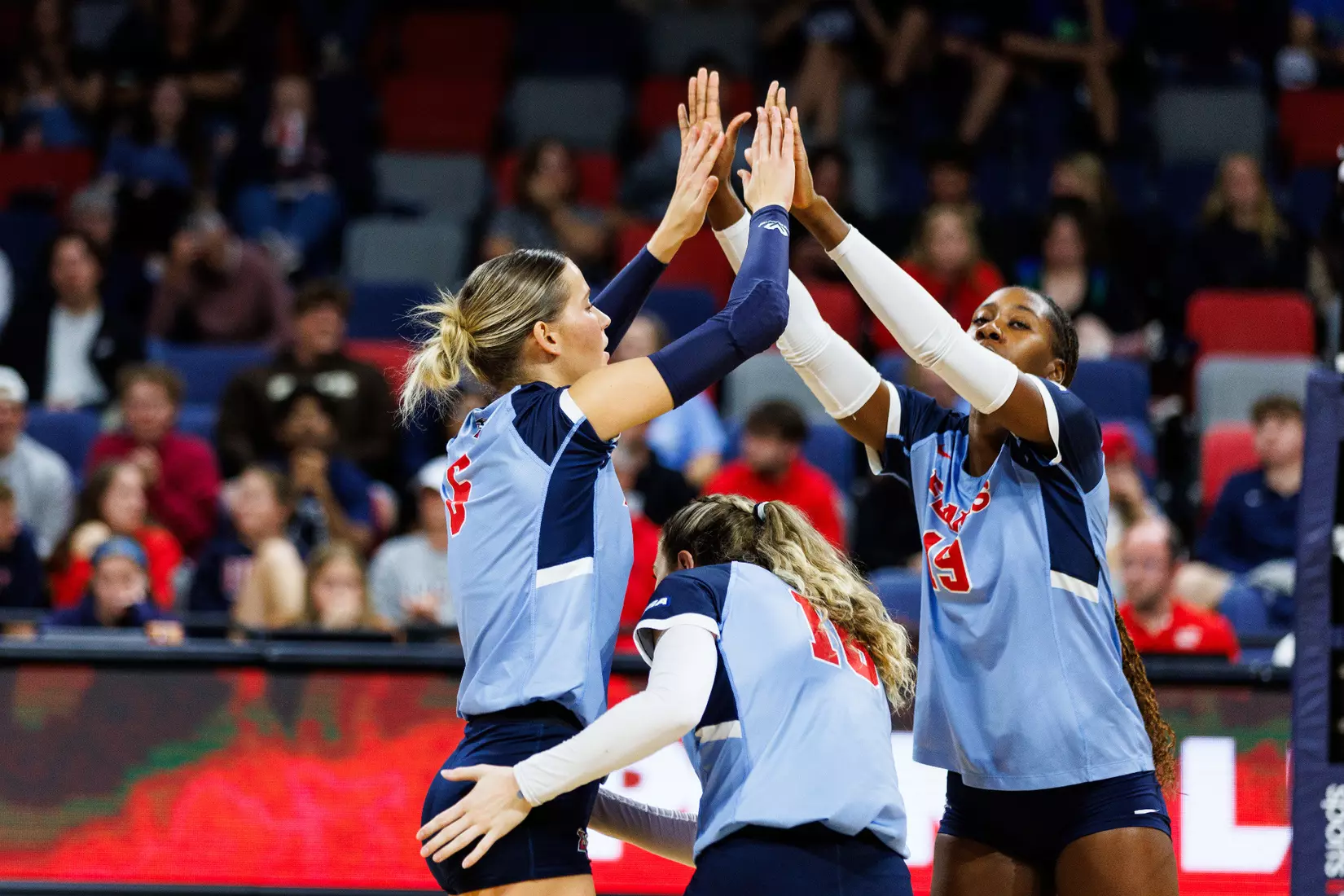 Liberty University's Women's Volleyball team takes on the New Mexico State Aggies at the Liberty Area on October 07, 2023. (Photo by: Jessie Jordan)