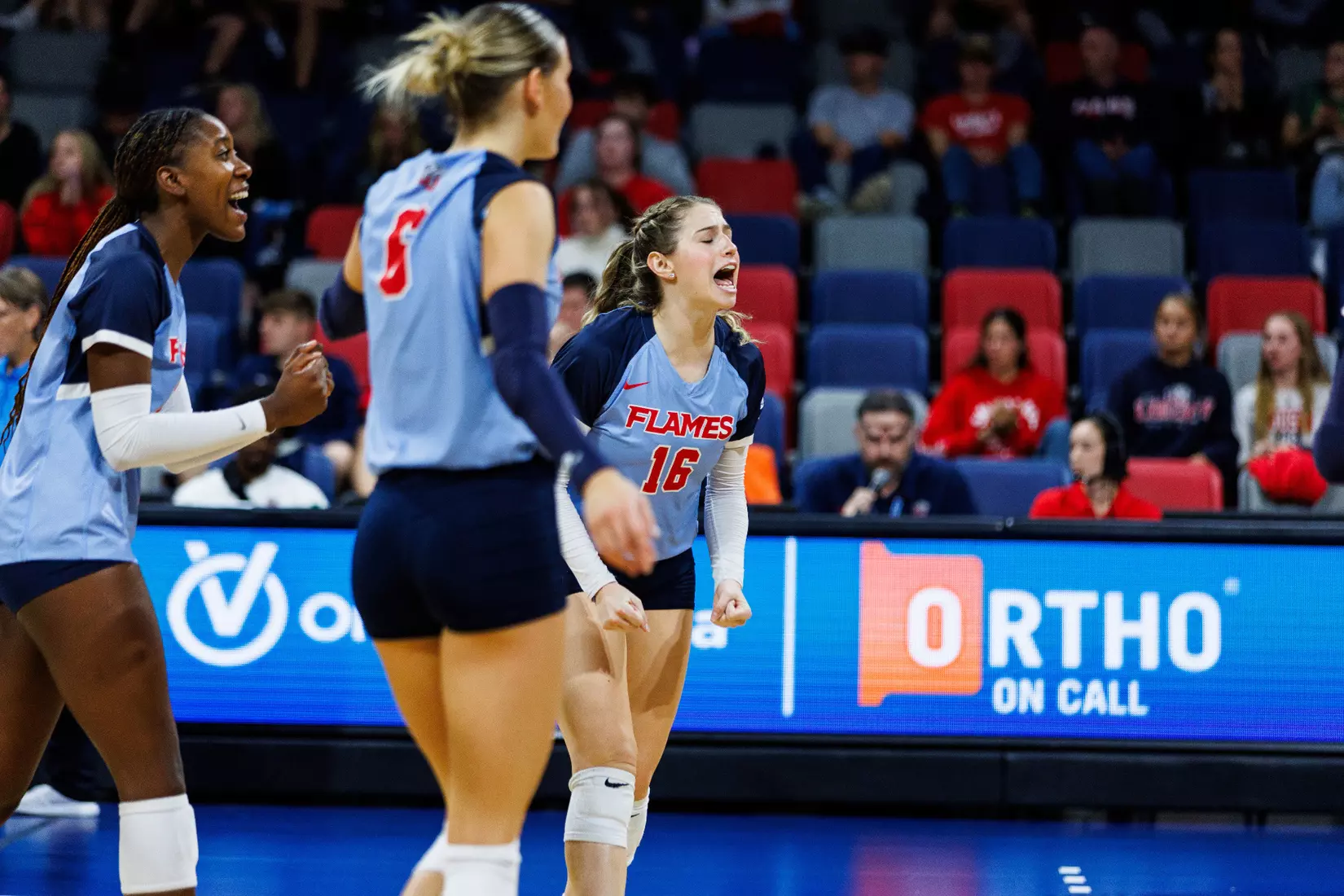 Liberty University's Women's Volleyball team takes on the New Mexico State Aggies at the Liberty Area on October 07, 2023. (Photo by: Jessie Jordan)