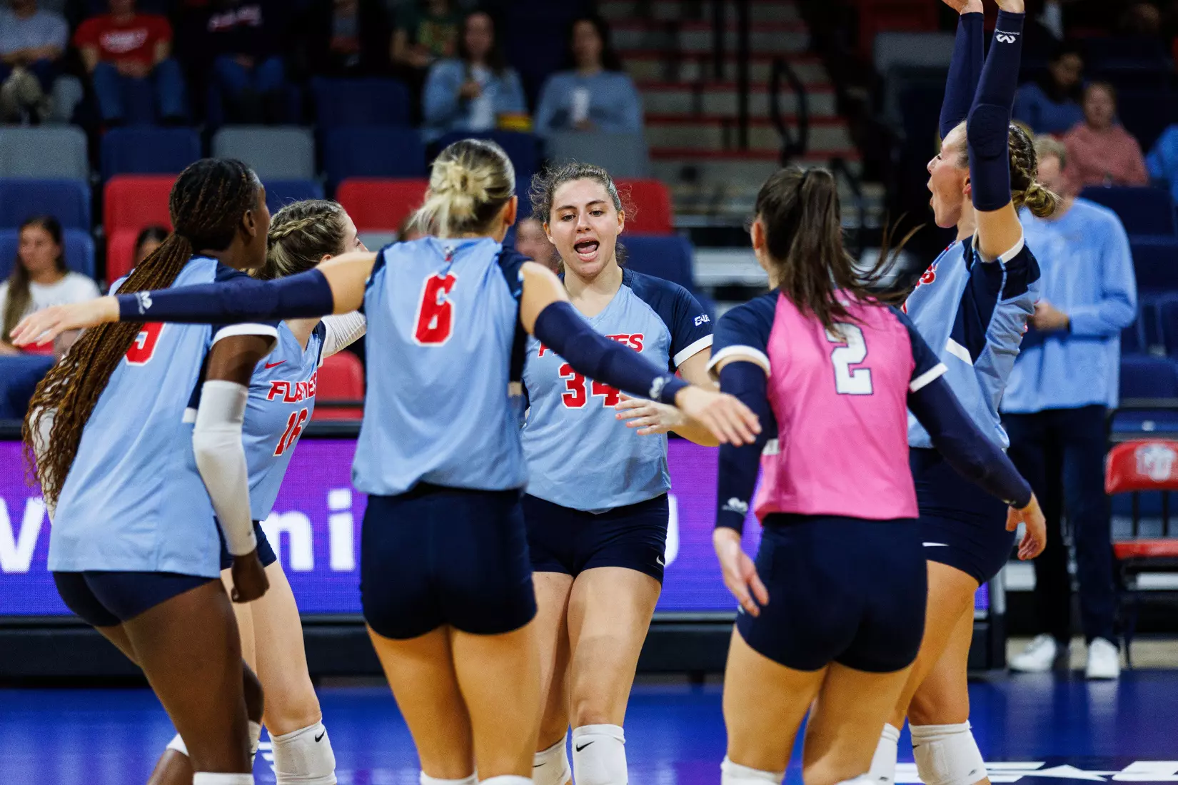 Liberty University's Women's Volleyball team takes on the New Mexico State Aggies at the Liberty Area on October 07, 2023. (Photo by: Jessie Jordan)