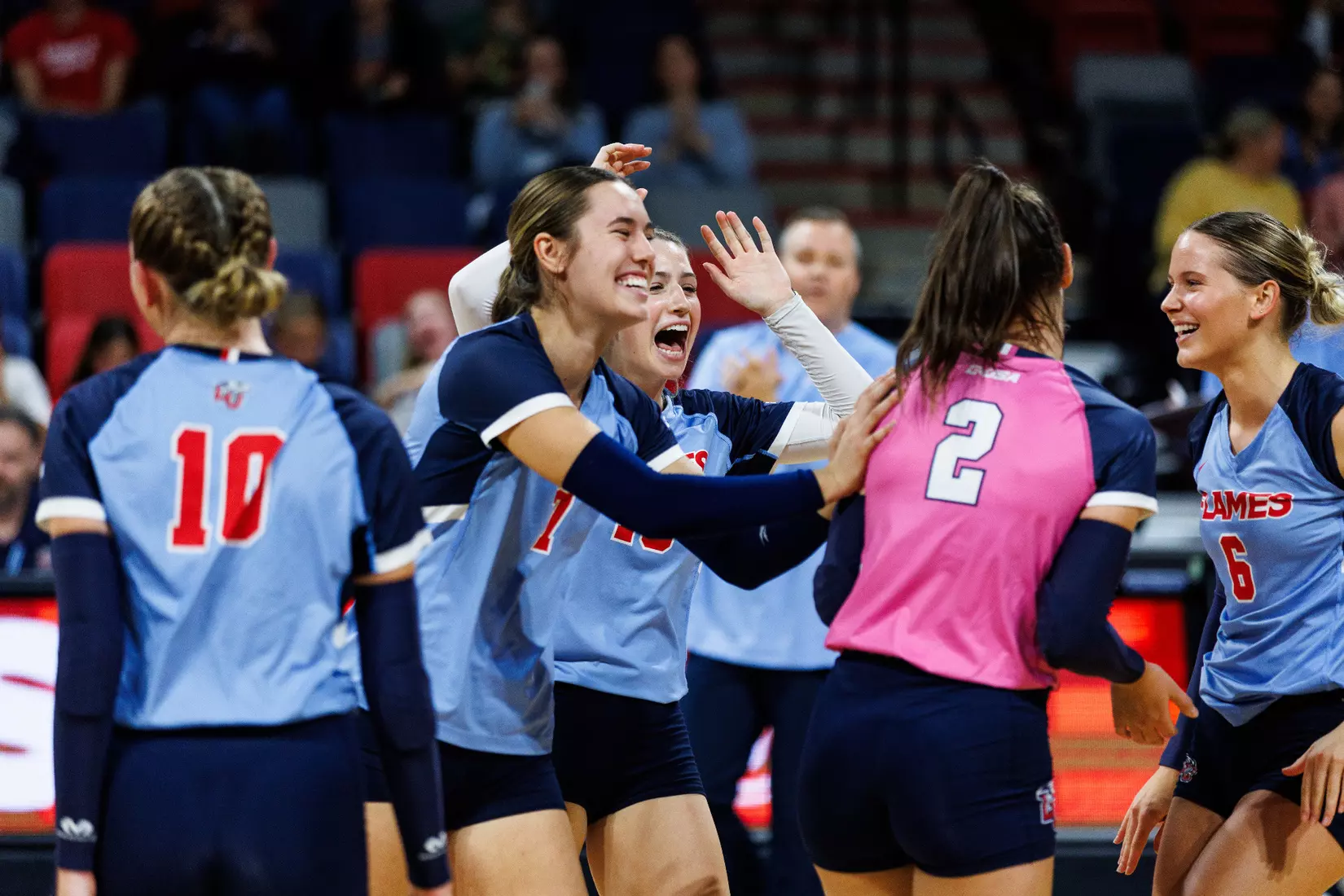 Liberty University's Women's Volleyball team takes on the New Mexico State Aggies at the Liberty Area on October 07, 2023. (Photo by: Jessie Jordan)