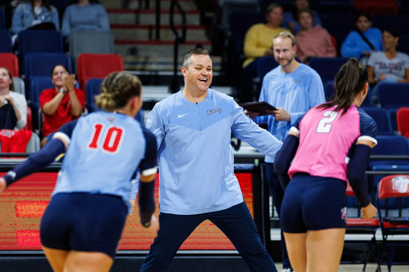 Liberty University's Women's Volleyball team takes on the New Mexico State Aggies at the Liberty Area on October 07, 2023. (Photo by: Jessie Jordan)