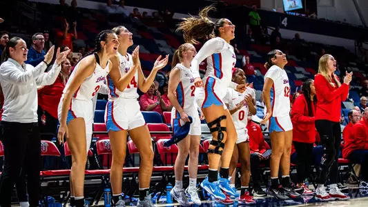 WBB Bench Celebration vs. Frostburg State