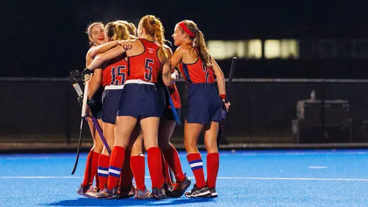The Liberty Field Hockey team hosts the University of Connecticut (UConn) Huskies at the Liberty Field Hockey Field on October 20, 2023 (Photo by Natalie Olson).