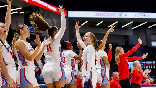 WBB Bench Celebration vs. Frostburg State