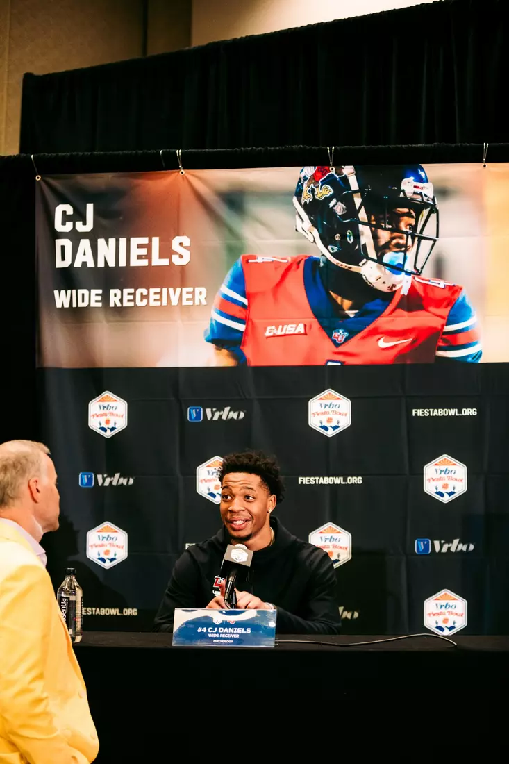 Liberty Football Fiesta Bowl Offensive Press Conference on December 28th, 2023. (Photo by Cassidy Paxton)