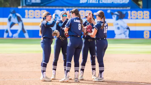 Softball Team Huddle vs. San Diego State