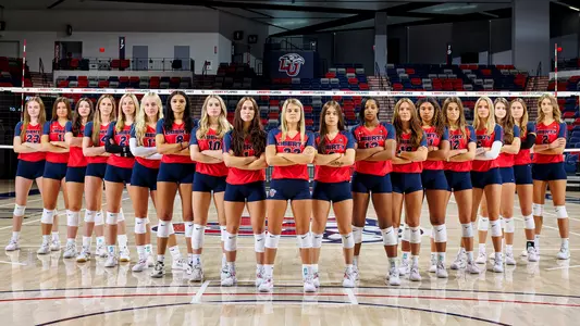 The 2022 Women’s Volleyball team is photographed in the Liberty Arena on August 12, 2022. (Photo by: Chase Gyles)