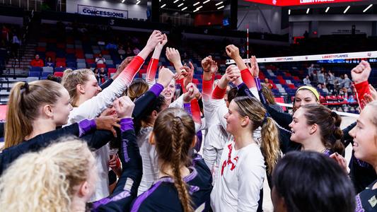 Women’s Volleyball takes on Western Carolina University in the NIVC in the Liberty Arena on December 3, 2022. (Photo by KJ Jugar)