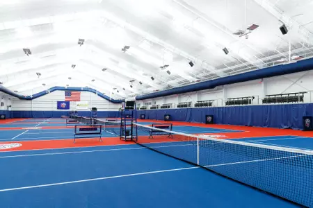 Updated indoor facility photos of the Liberty Indoor Tennis Center are photographed on August 18, 2021. (Photo by Andrew Snyder)