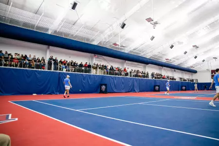 Liberty Mens Tennis vs UVA on the 19th of January, 2023. (Photo By Cassidy Paxton)