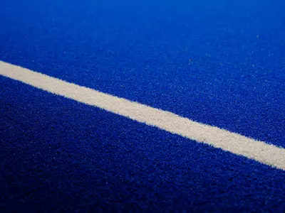 The East Campus Fields Field Hockey field and goals are photographed for a design on May 17, 2023. (Photo by: Chase Gyles)