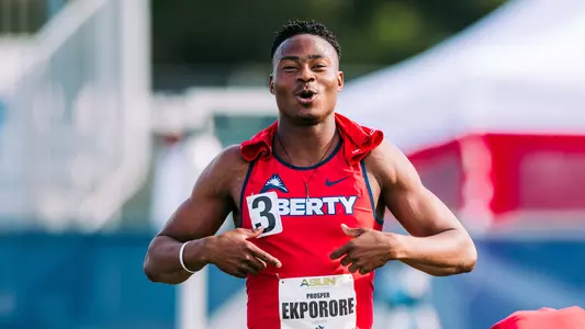Prosper Ekporere Celebrates at 2023 ASUN Outdoor Championships