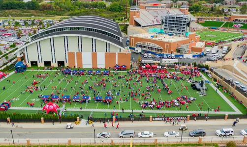 Fans gather before the homecoming football game on October 19, 2019. (Photo by Elliot Miller)
