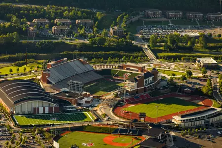 Aerial photos of campus are taken on Thursday May 6, 2021. (Photo by KJ Jugar)