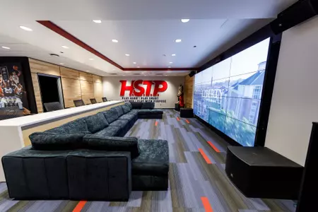 The Men’s Basketball locker rooms in the Liberty Arena on Monday May 25, 2021. (Photo by KJ Jugar)