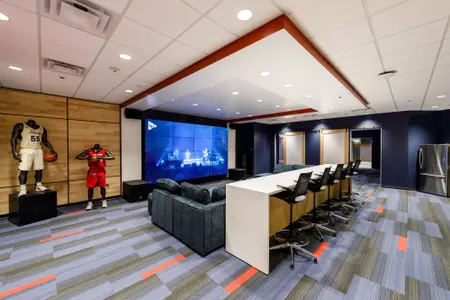The Men’s Basketball locker rooms in the Liberty Arena on Monday May 25, 2021. (Photo by KJ Jugar)