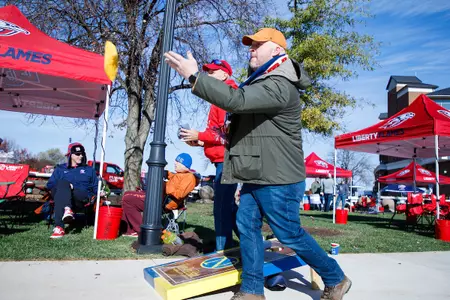 Liberty Flames fans tailgated at Tailgate Town before the football game vs. Virginia Tech on November 19, 2022. (Photo by Natalie Olson)