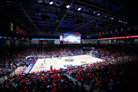 Liberty University’s Men’s Basketball team takes on the Villanova wildcats during the first round of the National Invitation Tournament (NIT) in the Liberty Arena on March 14, 2023. (Photo by: Chase Gyles)