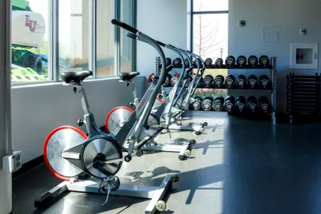 The Liberty Athletics Center Weight Room is photographed as part of a Facilities update on April 05, 2023. (Photo by: Chase Gyles)
